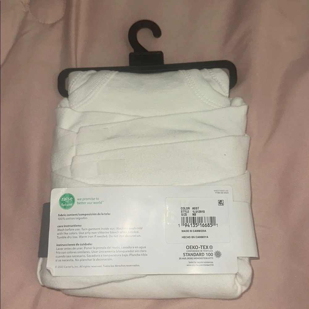 Carter's White Long-Sleeve Baby Bodysuits 3-Pack